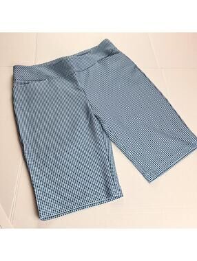 Acegolf Womens Blue White Checked Gingham Shorts Size L Eagle 21 Golf UPF 50